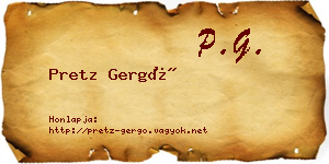 Pretz Gergő névjegykártya
